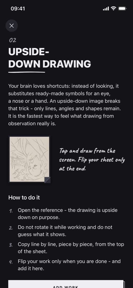 Lesson: upside down drawing